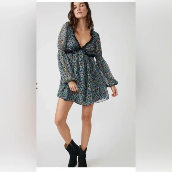 New Free People Pennie Mini Dress size L - Picture 3 of 17